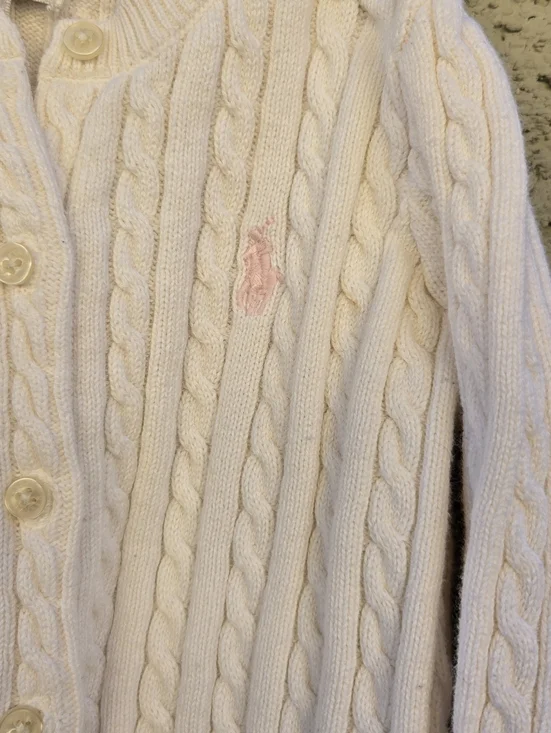 Ralph Lauren Pale Pink Cable Knit Baby Cardigan - Picture 2 of 7